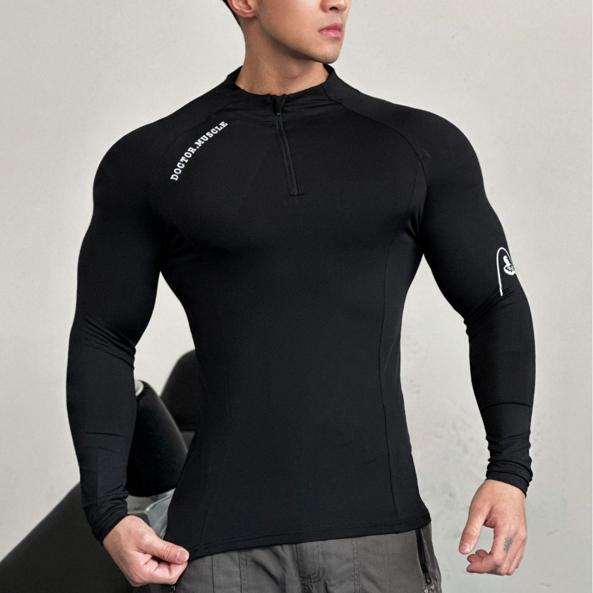 Tech Series Sport Fitness Wear Cycling Jersey Men's Running Long Sleeve Compression Shirt High Elastic Quick-Dry Top Training