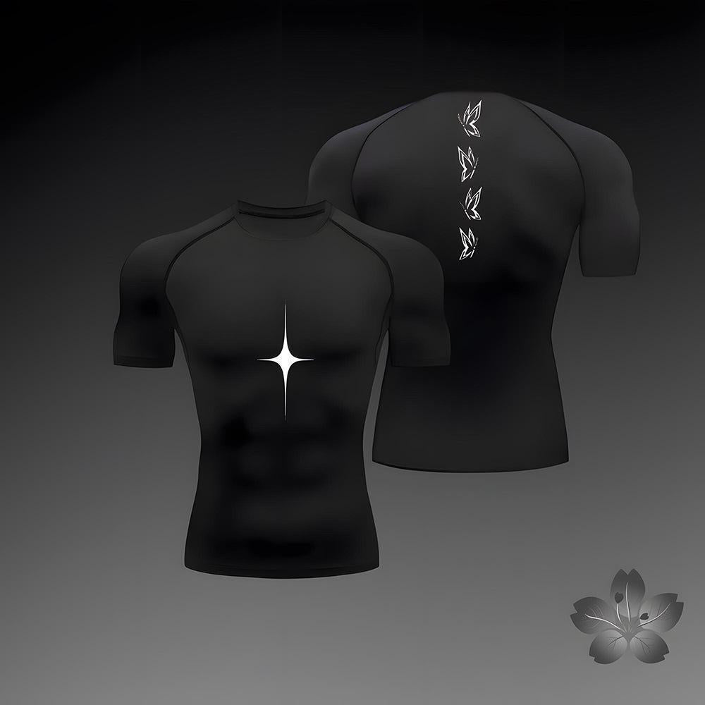 Trendy Printed Fitted Short Sleeve T-Shirt for Sports, Running, Fitness, Training, and Underwear Top
