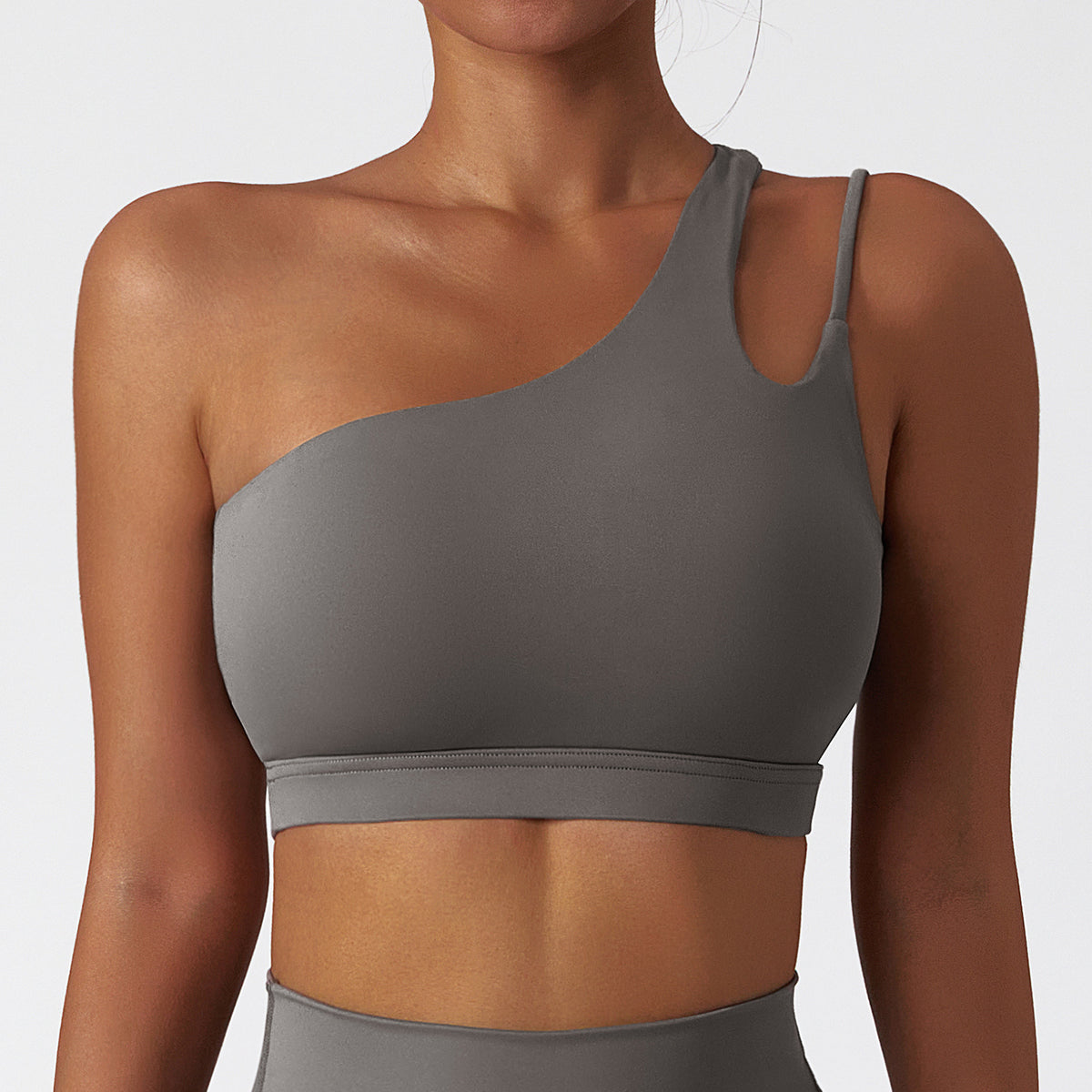 Yoga Bra Seamless Sports Underwear Irregular Shoulder Strap Running Fitness Tank Top