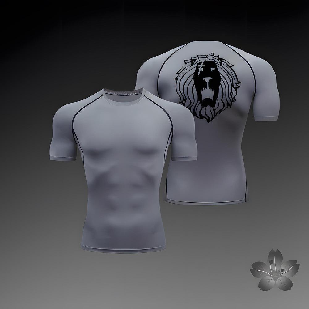 Trendy Printed Fitted Short Sleeve T-Shirt for Sports, Running, Fitness, Training, and Underwear Top