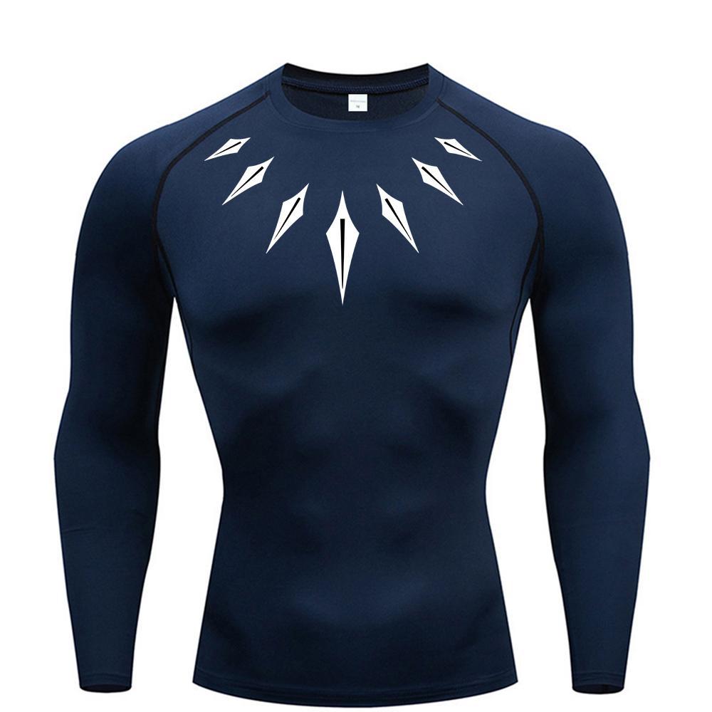 Printed Long Sleeve T-Shirt for Men, Quick-Dry Breathable Workout Running Top