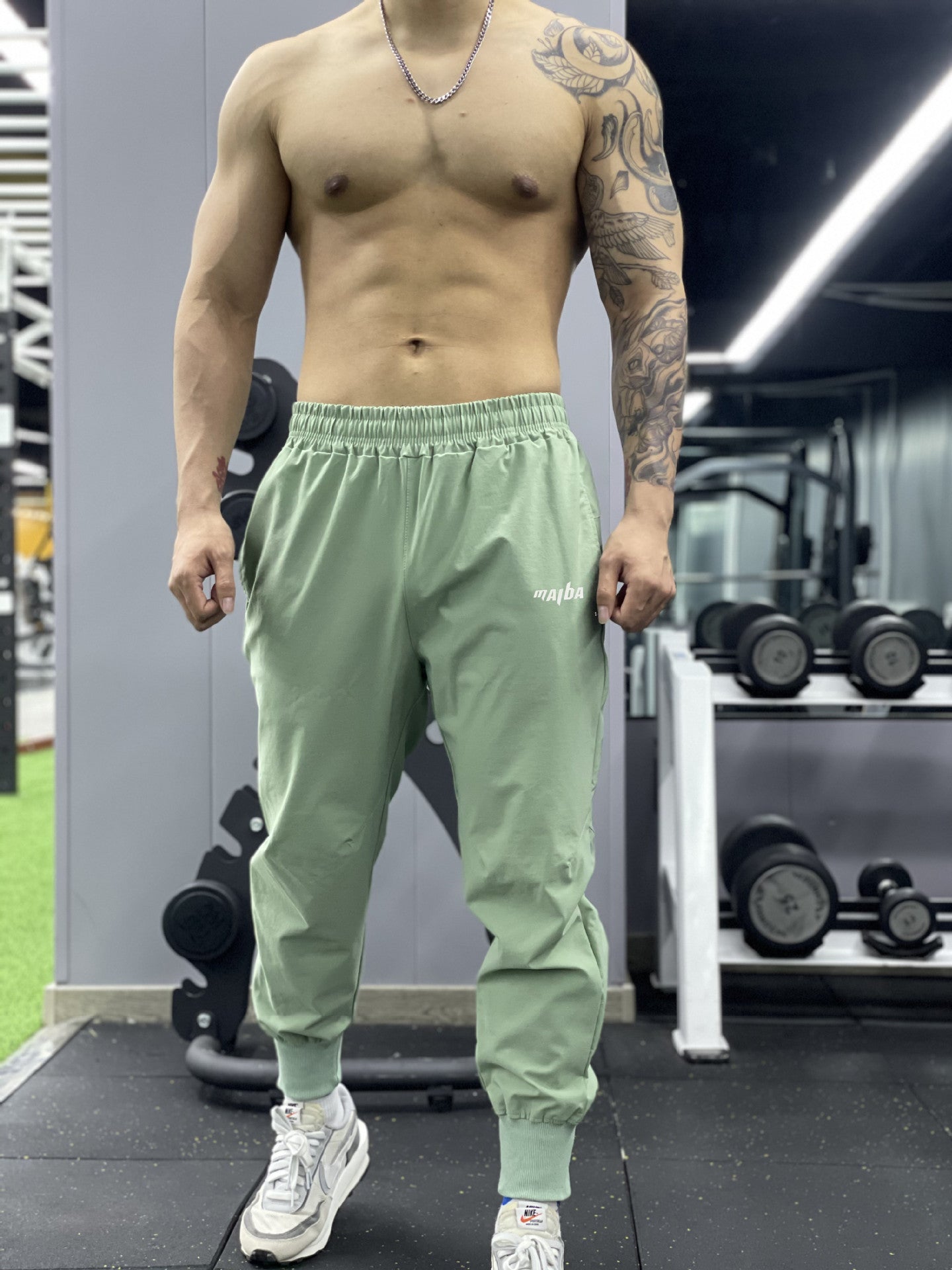 Casual Sporty Fitness Pants for Men Summer Lightweight Loose Quick-Dry Cuffed Running Training Sweatpants