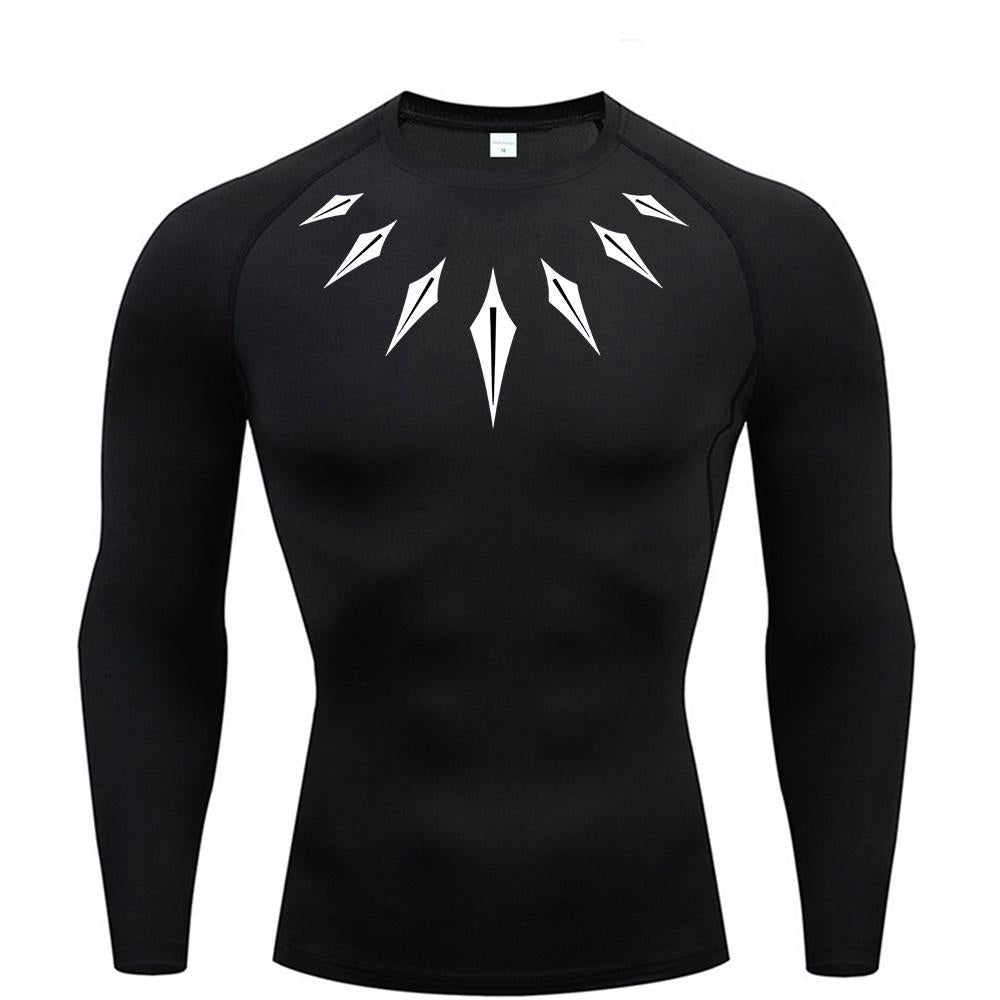 Printed Long Sleeve T-Shirt for Men, Quick-Dry Breathable Workout Running Top