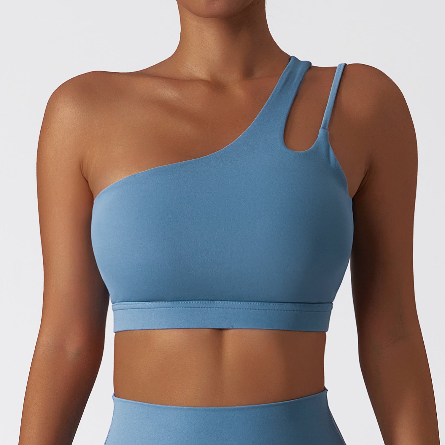 Yoga Bra Seamless Sports Underwear Irregular Shoulder Strap Running Fitness Tank Top