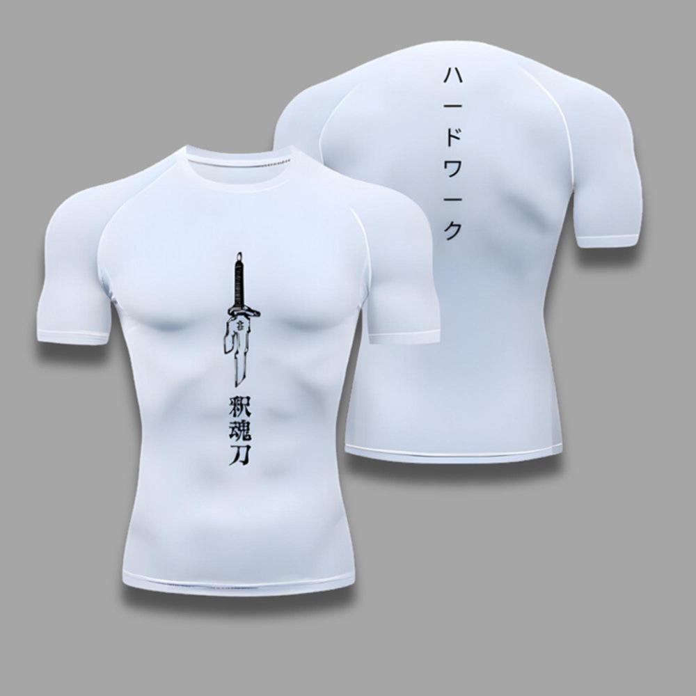Trendy Printed Fitted Short Sleeve T-Shirt for Sports, Running, Fitness, Training, and Underwear Top