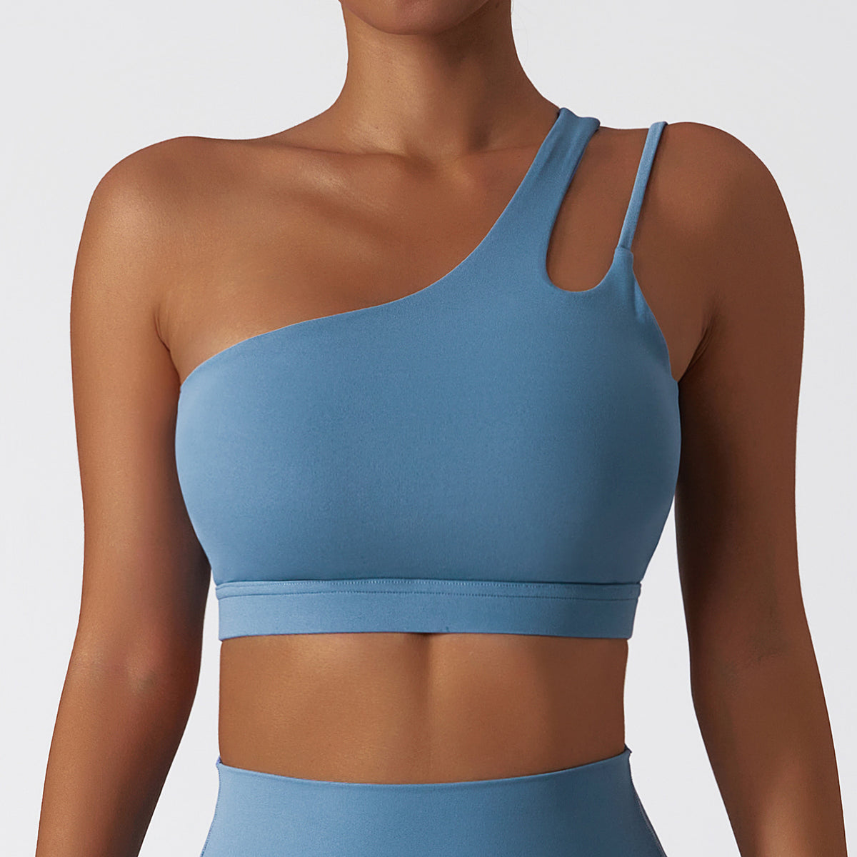 Yoga Bra Seamless Sports Underwear Irregular Shoulder Strap Running Fitness Tank Top