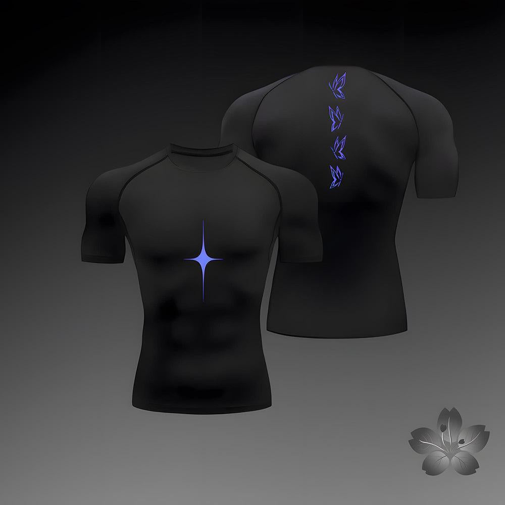 Trendy Printed Fitted Short Sleeve T-Shirt for Sports, Running, Fitness, Training, and Underwear Top