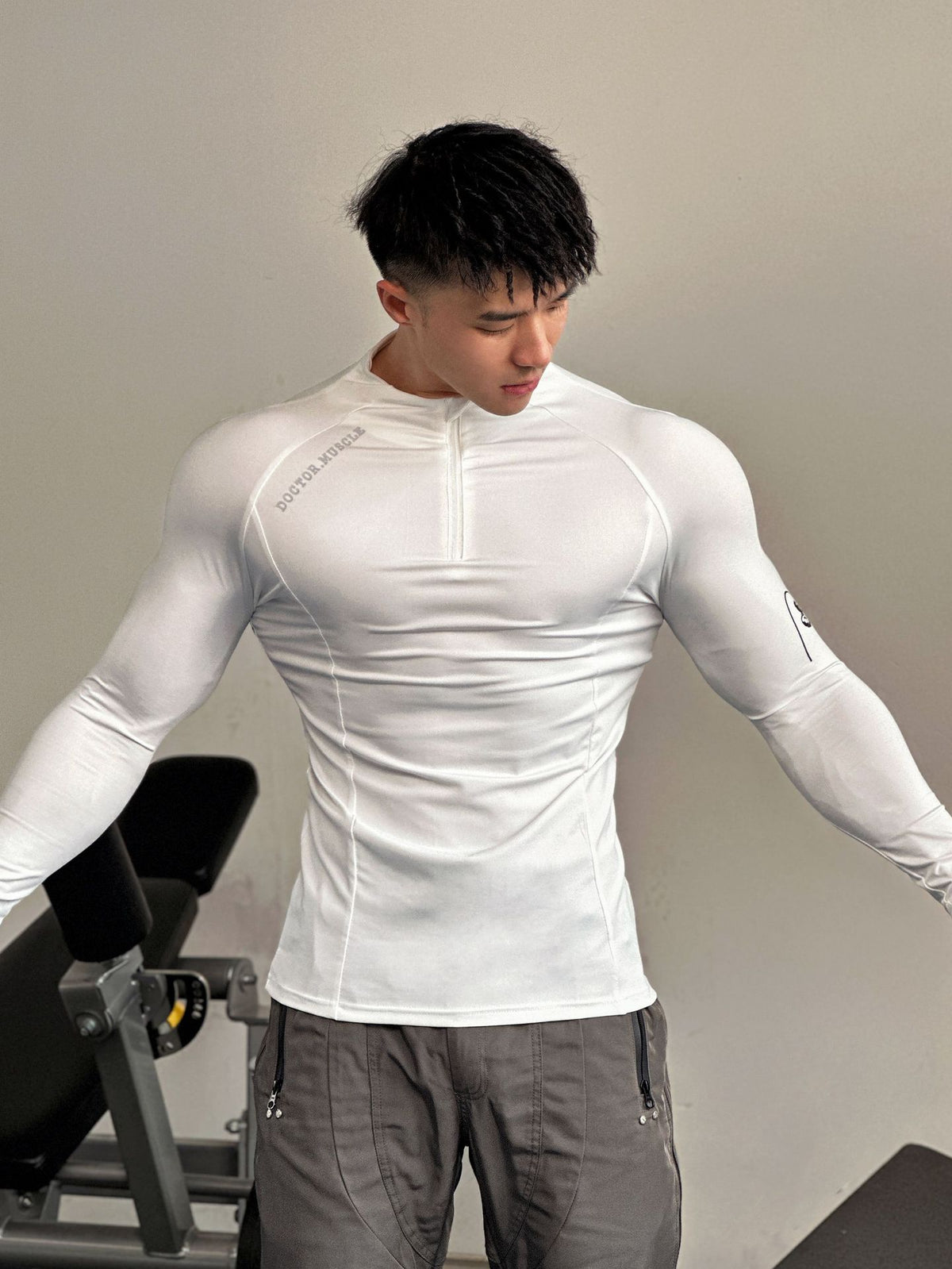Tech Series Sport Fitness Wear Cycling Jersey Men's Running Long Sleeve Compression Shirt High Elastic Quick-Dry Top Training
