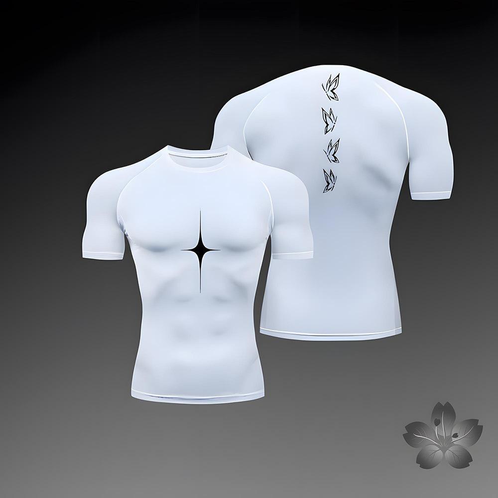 Trendy Printed Fitted Short Sleeve T-Shirt for Sports, Running, Fitness, Training, and Underwear Top