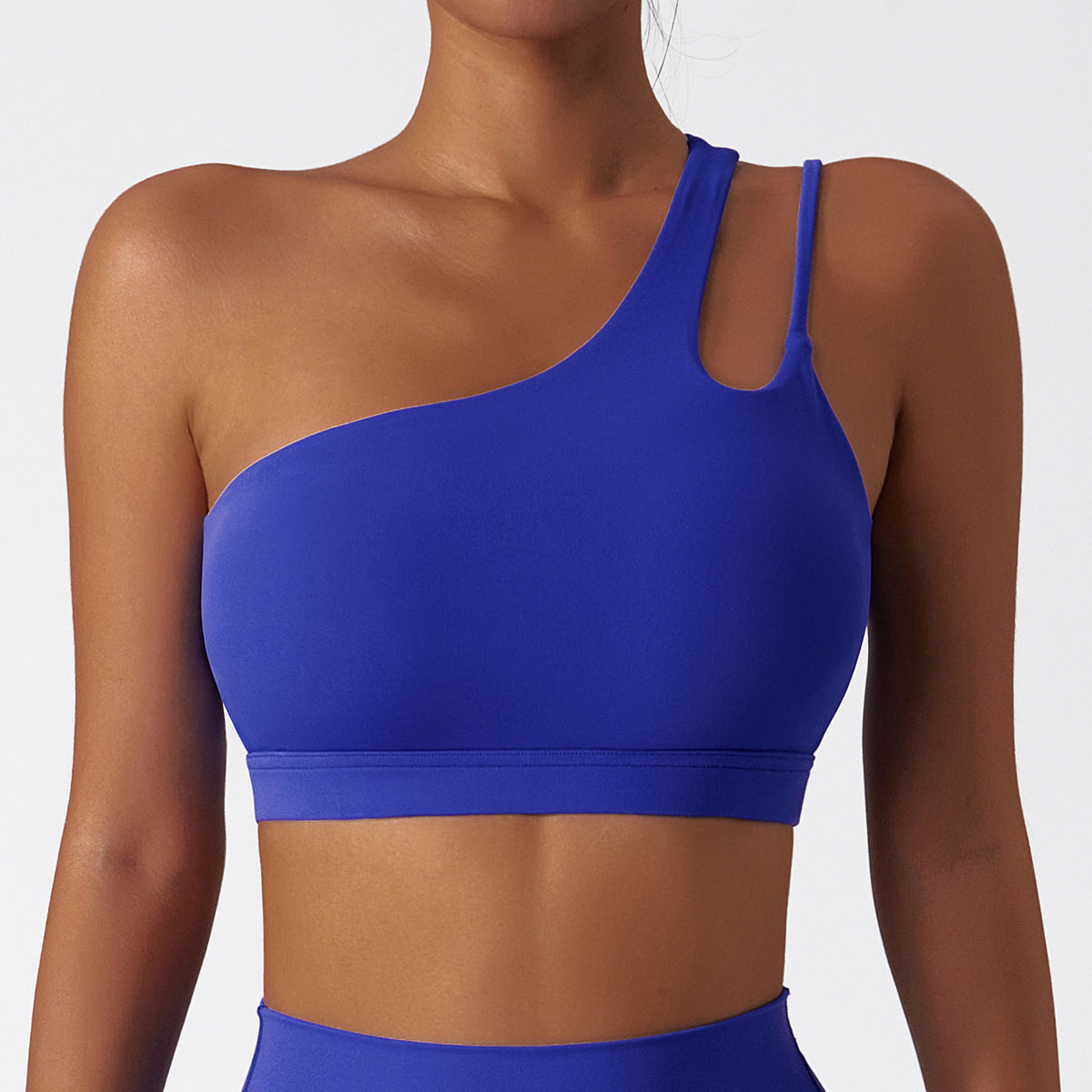 Yoga Bra Seamless Sports Underwear Irregular Shoulder Strap Running Fitness Tank Top