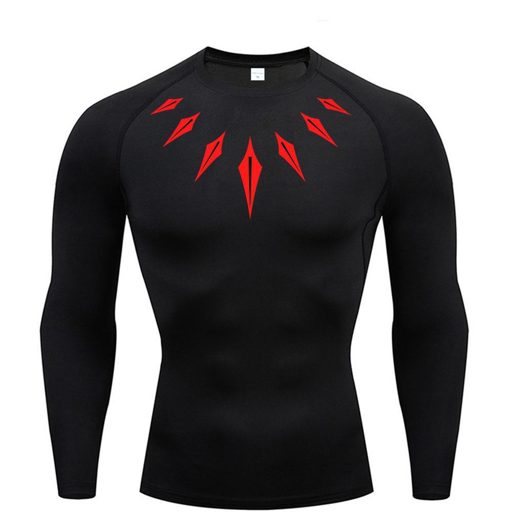Printed Long Sleeve T-Shirt for Men, Quick-Dry Breathable Workout Running Top