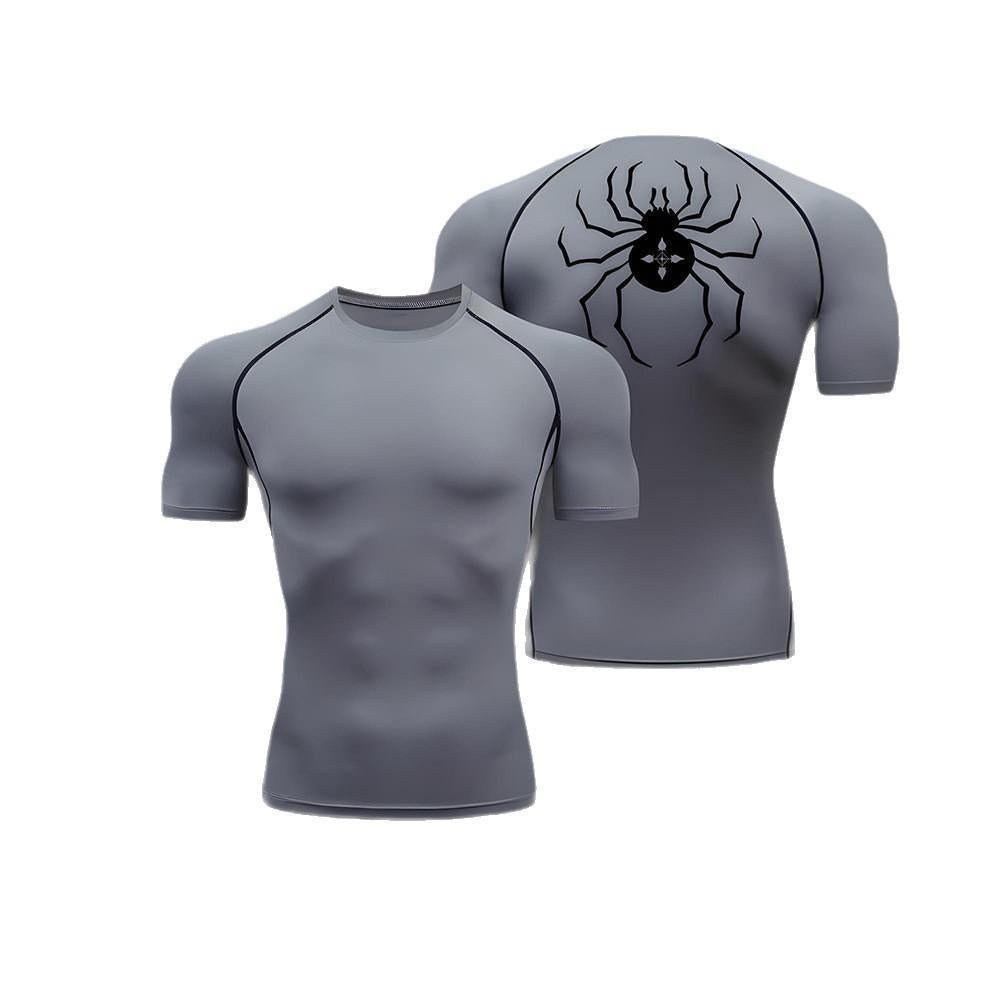 Trendy Printed Fitted Short Sleeve T-Shirt for Sports, Running, Fitness, Training, and Underwear Top