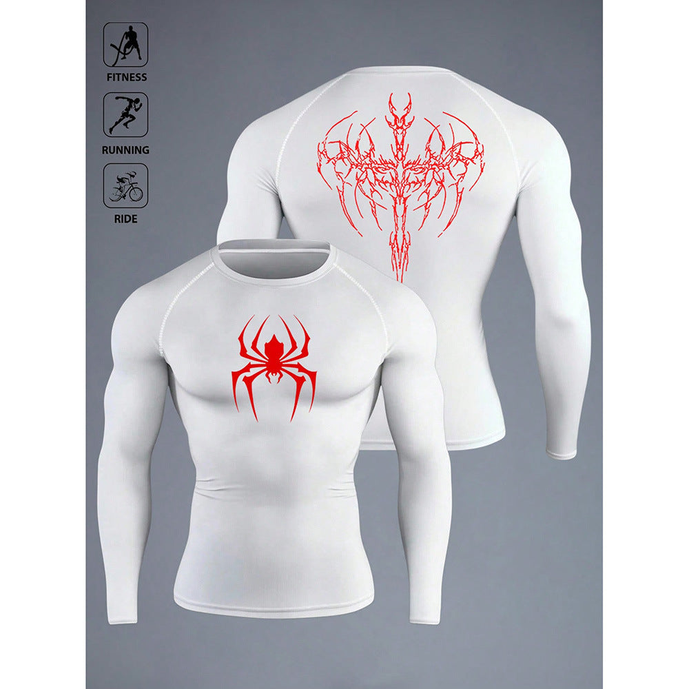 Printed Long Sleeve T-Shirt for Basketball, Football, Training, Fitness, Quick-Dry, Breathable Running Top