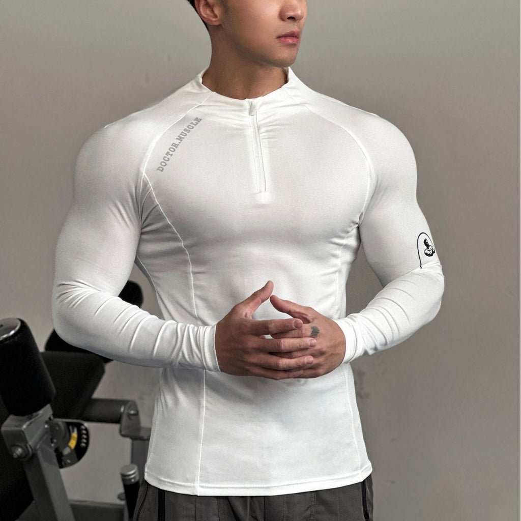 Tech Series Sport Fitness Wear Cycling Jersey Men's Running Long Sleeve Compression Shirt High Elastic Quick-Dry Top Training