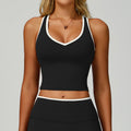 Sports Tank Top for Women Sheer Hollow-out Backless Sports Bra Fitted Running Fitness Wear