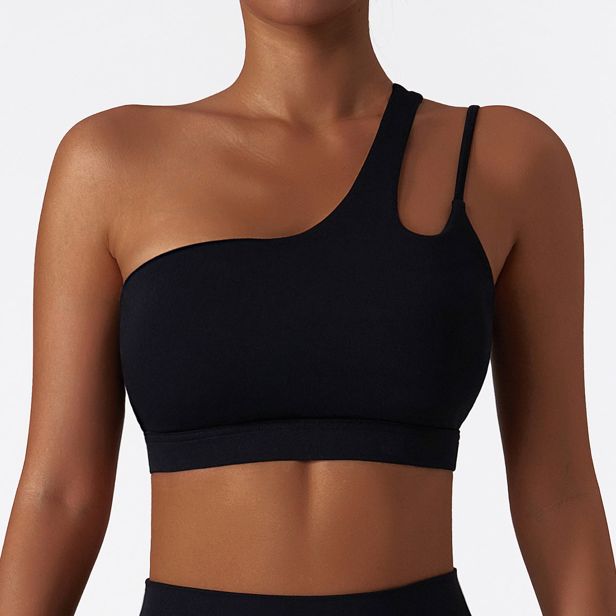 Yoga Bra Seamless Sports Underwear Irregular Shoulder Strap Running Fitness Tank Top